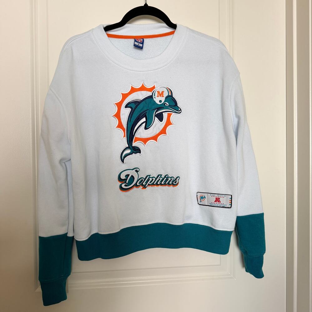 NFL Dolphins Embroidered Womens Sweatshirt Medium